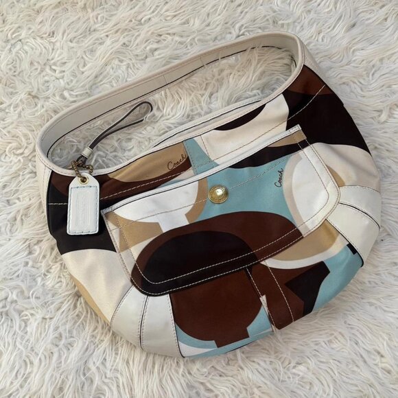 Vintage 1990s Coach Ergo Optic Scarf Print Bag